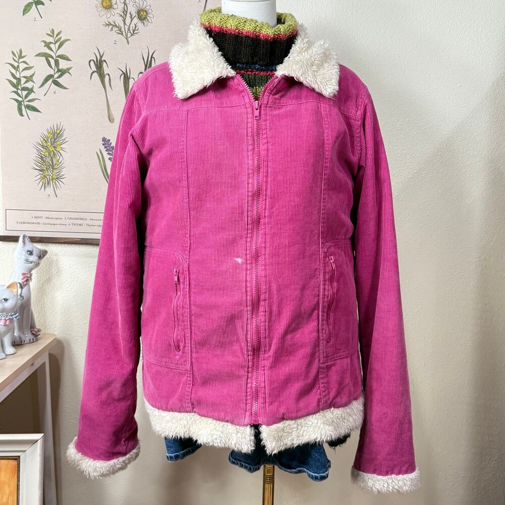Vintage 90s Y2k Corduroy Jacket Whimsy Twee Skater Indie Cutecore Streetwear L